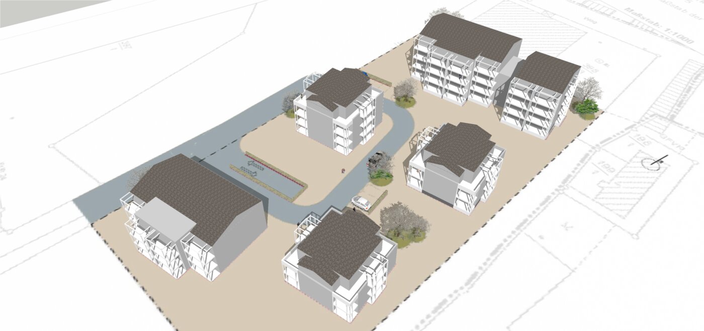 Baumassenmodell der Gesamtanlage